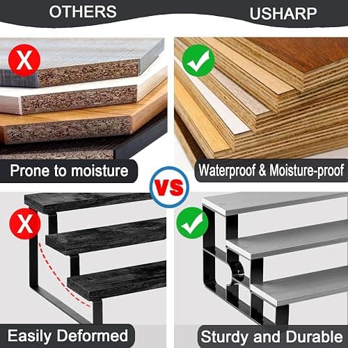 4 Tier Perfume Organizer for Dresser,Black Wood Cologne Stand for Men,Mens Shelf Decor for Bedroom,Perfume Holder for Bathroom,Risers Display Stands for Makeup,Party,Figures,Cupcake(Width=11.2") thumbnail 6