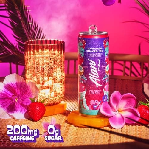 Alani Nu HAWAIIAN SHAVED ICE Sugar Free, Low Calorie Energy Drinks | 200mg Caffeine | Biotin B Vitamins | Zero Sugar | 10 Calories | 12 Fl Oz Cans | 12 Pack - Hawaiian Shaved Ice - 12 Fl Oz (Pack of 12) thumbnail 3