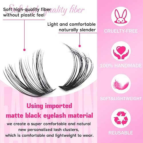 FANXITON Lash Clusters 280 Pcs Wispy Lash Clusters D 8-16 MM Mix Natural Eyelash Clusters 40D Individual Eyelash DIY Lash Extensions at Home(40D) thumbnail 5