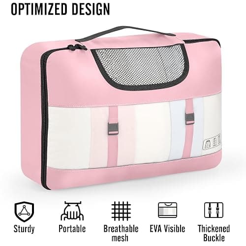 Veken 10 Set Packing Cubes for Travel Essential, Suitcase Organizer Bags in 4 Sizes, Carry-On Luggage Accessories with Large Laundry & Hanging Toiletry Bag, Must-Have for Airplane, Road Trip & Camping thumbnail 4