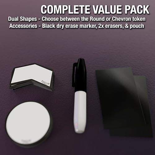 Fadestone Forge MTG Mini Dry Erase Token Set – 50 Reusable Tokens - Includes Marker and 2pcs Erasers, Reversible Reusable Double-Sided Universal Tokens Made for Magic: The Gathering thumbnail 5