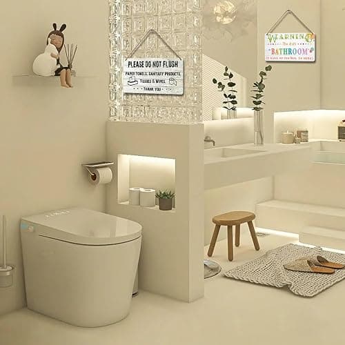 YOHIYE Kids Bathroom Wood Sign 'I Have No Control In Here' 12x6 Inch Rustic Humor Wall Art Decor thumbnail 5