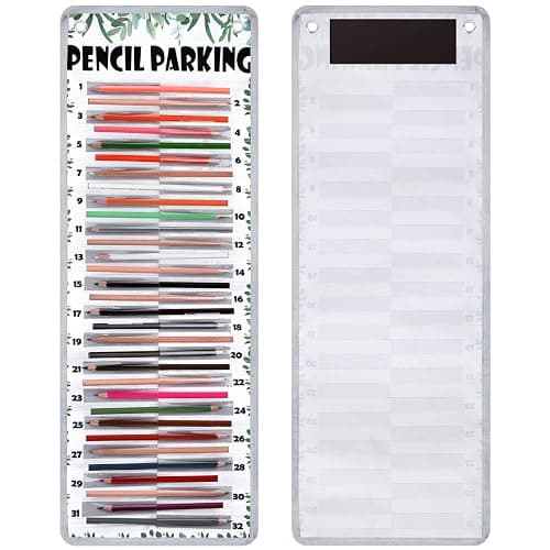 Sabary Pencil Parking Pocket Chart Pencil Dispenser Organizer Holder Nylon Fabric with Grommets and Magnetic Strip for Kids Teachers Classroom School Storage Supplies(Fresh) - Image 1