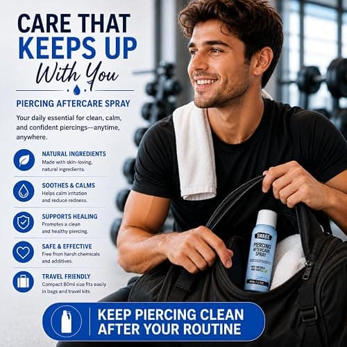 SWABX Piercing Aftercare Saline Spray 80ml – Fine Mist Sea Salt Spray for Ear, Nose & Body Piercings – Gentle Daily Care thumbnail 11