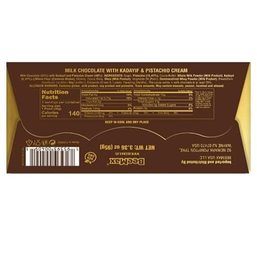 Authentic Mini Dubai-Style Chocolate Bar | 3.36 oz of Luxurious Middle Eastern Indulgence | Premium Milk Chocolate, Golden Kadayif Crisps, Velvety Tahini & Hand-Harvested Pistachios – Imported from Turkey thumbnail 8