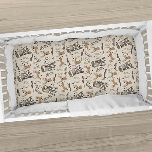 Deer Hunting Baby Crib Sheets Hunter Tree Stand Soft Breathable Baby Sheets Wild Animals Hunter Fitted Crib Mattress Cover for Standard Mattress 28x52in thumbnail 5