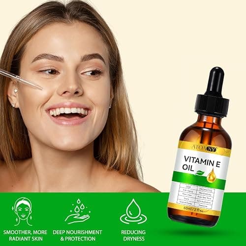 Vitamin E Oil 75,000 IU 2 Pack - 100% Organic Pure Vitamin E Oil for Skin, Face, Hair, Body - Natural Antioxidant for Dryness, Wrinkles, Scars & Stretch Marks, Deep Hydration for Soft, Glowing Skin thumbnail 3
