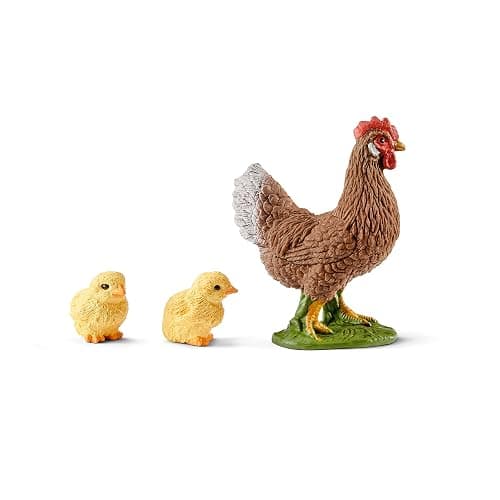 Schleich Farm World - 8PC Chicken Coop Farm Playset with Rooster, Hen and Chick Figures with Hen House - Farm Animal Figurines - Barnyard Fun for Kids Ages 3+ | 42421 thumbnail 8