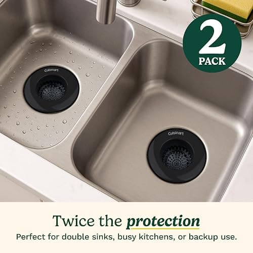 Cuisinart Sink Strainers- 2 Pack Kitchen Sink Drain Strainer & Food Catcher with Enamel-Coated Stainless Steel Rim and Silicone Base, Fits Standard 3.5" Drains, Outer Diameter 4.35", Scratch-Safe thumbnail 3
