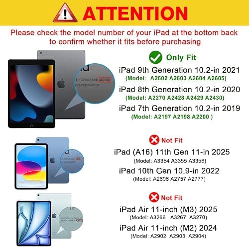 ProCase for iPad 9th/ 8th/ 7th Generation Case 10.2 Inch, Black | 10.2 iPad Case 9th/ 8th/ 7th Gen Cover (2021/2020/2019), Slim Smart Cover With Translucent Hard Shell Back, Auto Sleep/Wake thumbnail 2