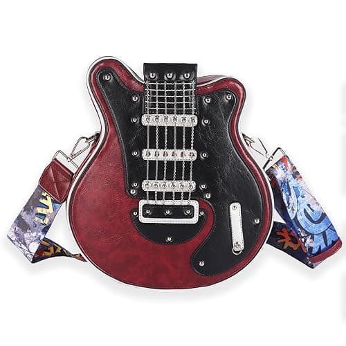 Nenkarn Guitar Purse, Men and Women Guitar Shaped Crossbody Shoulder Bag, Novelty Crossbody Bag for Women with Adjustable Shoulder Strap - Image 1