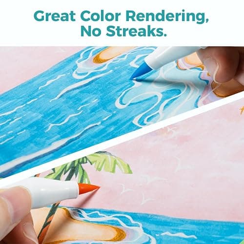 Ohuhu Double-Sided Marker Pad, Bleedproof Art Sketchbook – 7"x10" Large, 160 lb/280 GSM Heavyweight Smooth Paper – 50 Sheets/100 Pages, Spiral-Bound Drawing Book for Alcohol Markers thumbnail 6