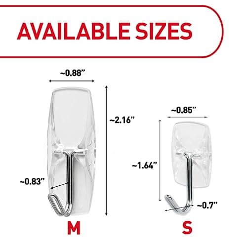 Command Medium Clear Wire Toggle Hooks,10 Wall Hook and 12 Strips, Damage-Free Hanging with Adhesive, Great for Hanging, Organization and Storage, Holds up to 2 lb thumbnail 9