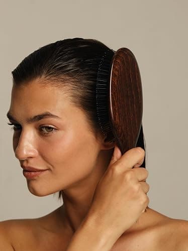 BUR BUR The Mermaid Brush - Wet Detangling Hair Brush | With Wooden Handle and Fexible Nylon Bristles | Scalp Massaging, Detangling thumbnail 4