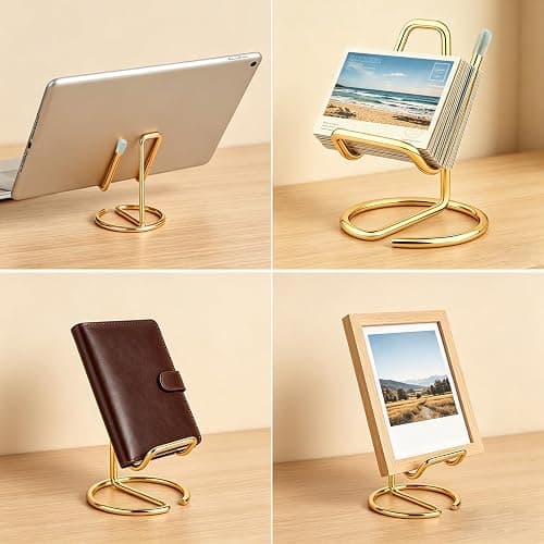 gianotter Phone Stand, Gold Desk Organizer and Accessories, Phone Holder for Desk, Compatible with All Mobile Phones, iPhones and iPads thumbnail 6