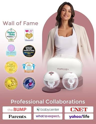 Momcozy M5 Hands-Free Wearable Breast Pump, Double-Sealed Flange for Baby-Like Comfort, 3 Modes & 9 Suction Levels, Portable Electric Pump – 24mm, 2-Pack Cozy Red thumbnail 8