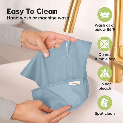 KeaBabies 3-Pack Waterproof Baby Bibs for Eating - Lightweight Toddler Feeding Bibs with Large Food Catcher, Mess Proof, Food-Grade Baby Eating Essentials, Easy to Put On & Clean (Ocean) thumbnail 6