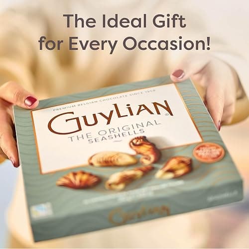 GuyLian Original Belgian Chocolate Seashells 8.82 oz Gift Box (Pack of 2): Each Contains Twenty-Two Pieces of Silky Smooth Seashell-Shaped Milk Chocolate with a Creamy Hazelnut Praliné Filling thumbnail 5