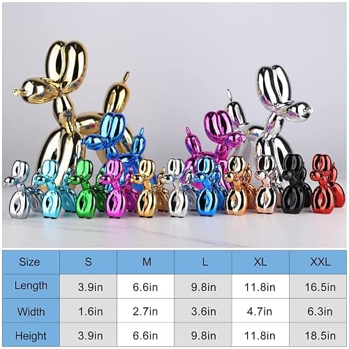 XIAOMAGG Silver Balloon Dog Decor - Animal, Shelf, Preppy Room, Cute Statue, Modern Sculpture, Gold Decorations, Small Figurines thumbnail 7