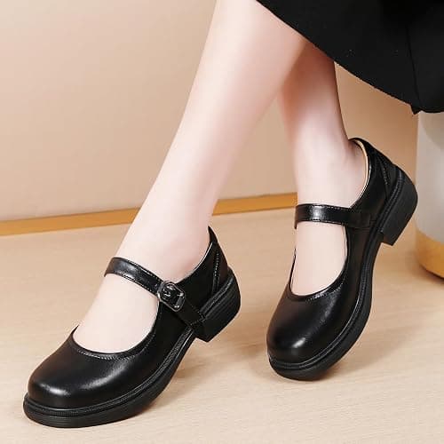 OKJ Mary Jane Shoes Women Flat Platform Mary Janes for Womens Comfortable Flats Dressy Casual School Cute Non Slip Work Shoes thumbnail 3