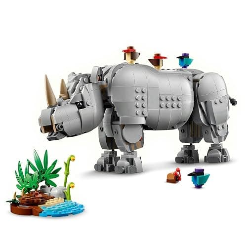LEGO Creator 3in1 Wild Animals: Majestic Rhino with Birds Pretend Play Toy for Kids - Safari Toy Building Set for Girls & Boys, Ages 9+ - Build 3 Animal Figures in 1 Set - Birthday Gift Idea - 31171 thumbnail 6