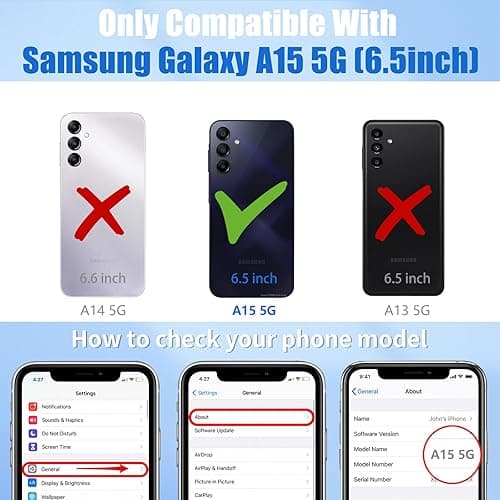 Boaretiu Cute Kawaii Case for Samsung Galaxy A15 5G Phone Case with Kickstand - Fashion 360° Sticky Rotate Ring Holder Design for Women Girls Girly for Samsung Galaxy A15 5G Case, Sea Fish thumbnail 3