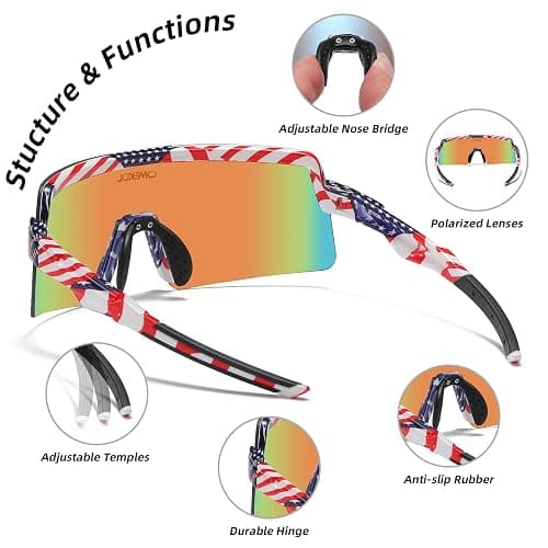OMEKOL Two Sizes For Adults and Youth Polarized Sunglasses Men Women Outdoor Sport Baseball Glasses UV400 Cycling Eyewear thumbnail 6