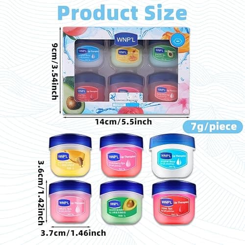 6 Pack Mini Lip Balm Set, 6 Flavoured Lip Repair Sleeping Lip Mask with Honey Essence & Glycerin, Wrinkle Reduction, Moisturising & Brightening, Travel Lip Care Skincare Kit for For Very Dry Lips thumbnail 6