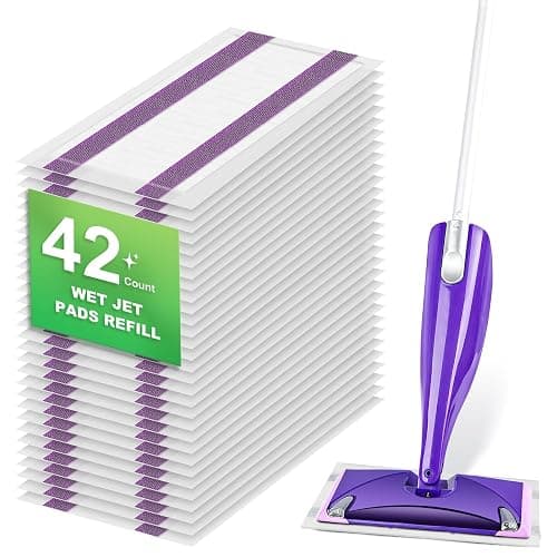 Chyodi 42 Count Disposable for Swiffer Wet Pads Refill Replacement for Swiffer WetJet Spray Mop, Extra Strong Dirt Locking and Water Absorbent, Powerful Stain Removal - Image 1