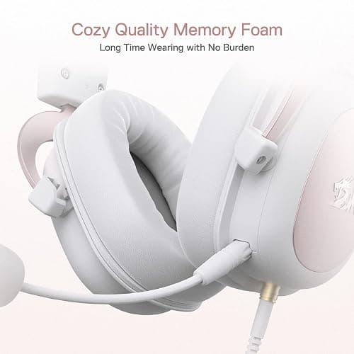 Redragon H510 Zeus White Wired Gaming Headset - 7.1 Surround Sound - Memory Foam Ear Pads - 53MM Drivers - Detachable Microphone - Multi Platforms for PC, PS4/3 & Xbox One/Series X, NS thumbnail 7