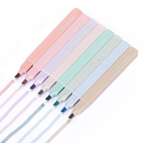 ZEYAR Aesthetic Cute Highlighter Pens, Cream colors, Chisel Tip, Water Based, Quick Dry, No Bleed for bible, four seasons color series (8 Spring Colors) thumbnail 4