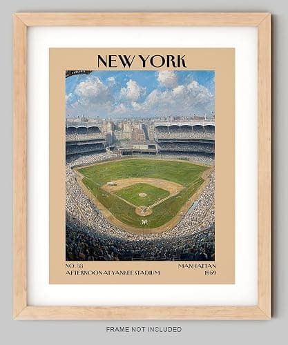 K&L DESIGN CO. Retro Vintage New York Wall Art Print - 11x14 Unframed Poster - New York City Souvenirs, Cute Trendy Colorful Wall Decor (Yankee Stadium, 11x14) thumbnail 4