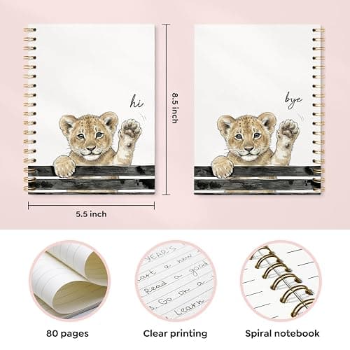VONTP Cute Lion Notebook Journal Gifts for Lion Animal Lovers, Cute Notebooks for Women Teen Girls Lovers, Animal Journal for Work School Women Teen Girls Kids, 5.5 x 8.3 Inches thumbnail 3