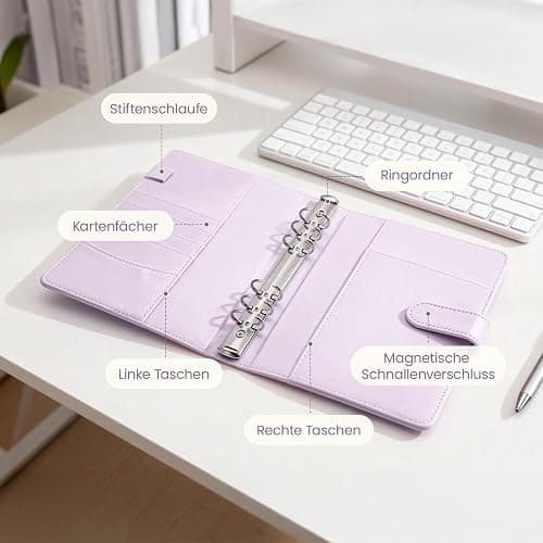 ARATERVIO A5 Fotokarten-Binder mit 30 Hüllen, 6-Ring Sammelalbum mit 240 Kartenplätzen, PU-Leder Einband mit Magnetverschluss zur Aufbewahrung von K-Pop Fotokarten, Trading Cards und Sammelkarten thumbnail 5