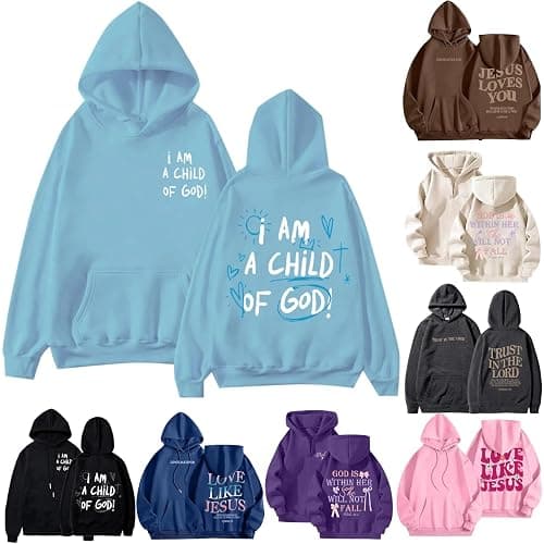 Jesus Hoodie Christian Hoodies 2025 Bible Verse Faith Christ Sweatshirts Sweater Girls for Women Men Teen Girls - Image 1