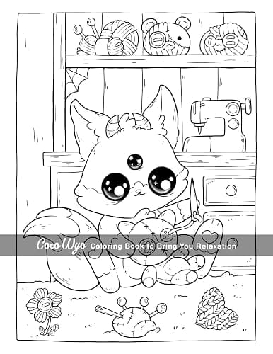 Creepy Cutie: Coloring Book for Adults and Teens Featuring Goth Kawaii and Spooky Cute Creatures of All Kinds and Many More thumbnail 4