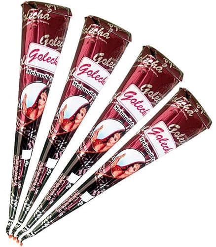Golecha 100 % natürliche Hennapaste, Kegel (Rotbraun), 4er-Pack (je 25 g) - Image 1