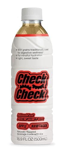 CheckCheck Prebiotic Rice Water Drink, Apple Flavor – Functional Gut Health Beverage for Digestion, Hydration & Appetite Support, Low Calorie, 16.9 fl oz Bottles (12 Pack) - Image 1