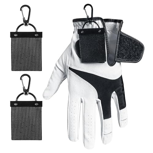 FINGER TEN Golf Glove Grabber Holder with 360° Metal Carabiner Clip 2 Pack, Universal Both Sides Grabber Keeper Strap Quick Storage Gloves, Lightweight Portable Easy Clip-On for Bags - Image 1