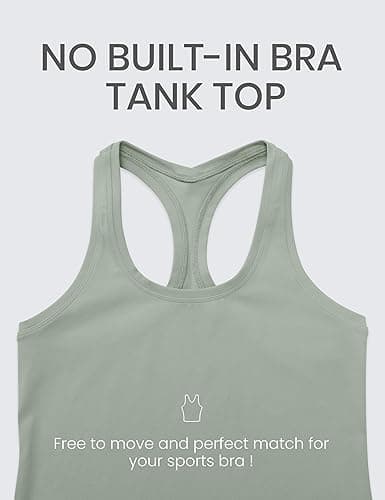 CRZ YOGA Butterluxe Racerback Workout Tank Tops for Women Tight Sleeveless Camisole Gym Athletic Yoga Shirts - X-Small - Green Palm Court thumbnail 3
