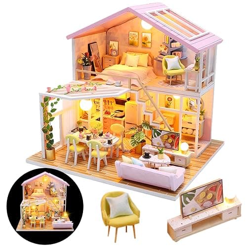 DIY Miniature House Kit, Mini House Kit for Beginners, Mayberry Street Miniatures, Model Building Craft Diorama Kit, Ideal Gifts for Birthday, Christmas(Sweet Time) - Image 1
