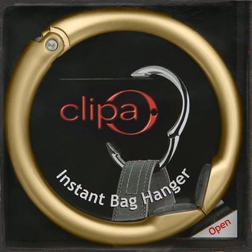 Clipa Bag Hanger - The Ring That Opens Into a Hook, Closes Automatically | Hangs Almost Anywhere in Just 1/2" of Space | Holds 33 lbs Yet Weighs Only 1.6 oz | 8 Styles | 3 yr Warranty thumbnail 3