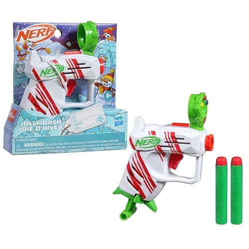Nerf Elite 2.0 Jolly Dash Blaster, 2 Elite Darts, Pull to Prime, Winter Toy Foam Blaster for 8 Year Old Boys & Girls thumbnail 2