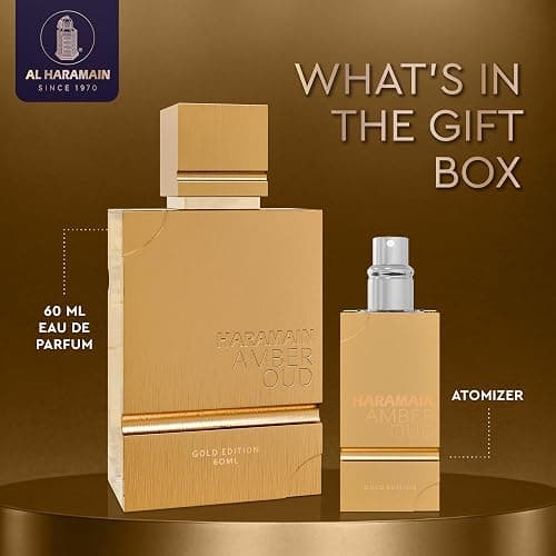 Al Haramain Amber Oud Gold Edition Eau De Parfum Spray 60ml + ATOMIZER – Unisex Perfume Arabian Perfumes for Women & Men – Long-Lasting Sweet Fragrance Arabic Cologne – Men & Women's Gift (2 oz.) thumbnail 3