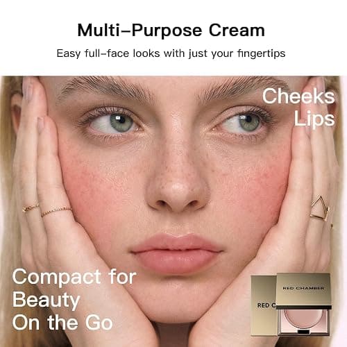 RED CHAMBER HARUKI Multi-Purpose Cream, Blush for Cheeks & Lips — Buildable Sheer-to-Glow Color, Dewy Luminous Finish, Hydrating Blush for Mature Skin, Compact with Mirror, Haelyn thumbnail 5