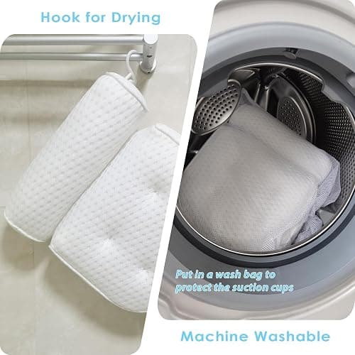 AEROiVi Luxury Bath Pillows for Tub，Bath Pillow Bathtub Pillows for Head and Neck Support Bath Cushion Made from Soft Spacer Mesh Material with Suction Cups thumbnail 6