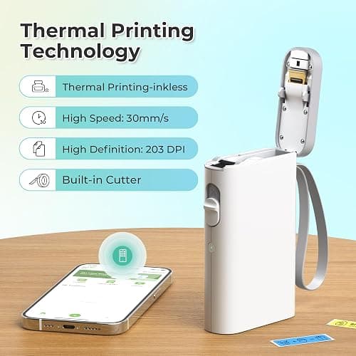 Nelko Label Maker Machine with Tape, P21 Bluetooth Label Printer, Wireless Mini Label Makers with Multiple Templates for School Office Home, White thumbnail 5