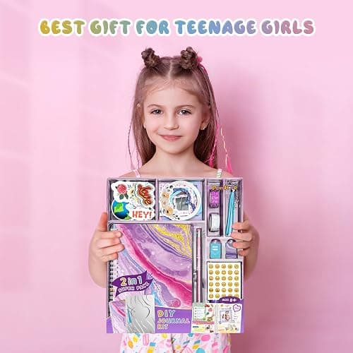 PERRYHOME 2-Pack DIY Journal Kit for Girls - 200+Pcs Journal Set for Tween & Teen Girls, Journaling Art & Crafts Kits, Christmas Gifts for 8 9 10 11 12 13 14 Year Old Girl,Scrapbook&Diary Supplies Set thumbnail 7