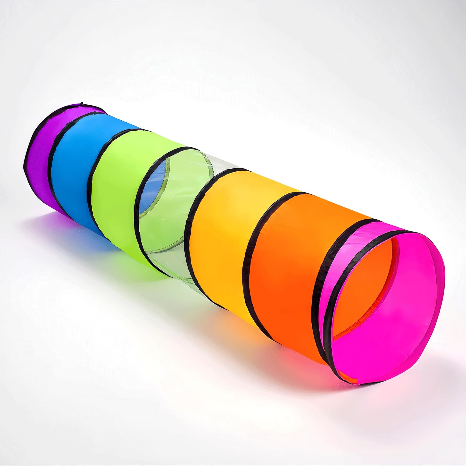 Kids Play Tunnel for Toddlers,Pop Up Crawl Through Tunnel Play Tent for Baby Infant Children or Pet,Indoor & Outdoor Toys for Boy and Girl Backyard Playset(Rainbow Tunnel) - Image 1