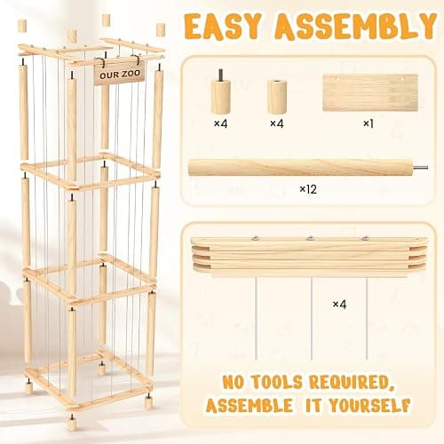 Woodure Stuffed Animal Storage & Organizer, Wooden Cute Zoo Toy Holder for Toddler Rooms, Playrooms & Bedrooms thumbnail 6